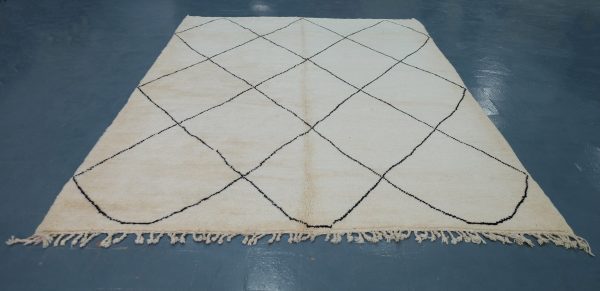 Large authentic Beni ourain rug, 9.84ft x 7.31 ft, Art Deco Rug, Wool Moroccan rug, Vintage Beni Ourain rug, Handmade Berber Rug, Beniourain