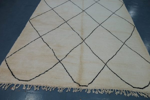 Large authentic Beni ourain rug, 9.84ft x 7.31 ft, Art Deco Rug, Wool Moroccan rug, Vintage Beni Ourain rug, Handmade Berber Rug, Beniourain