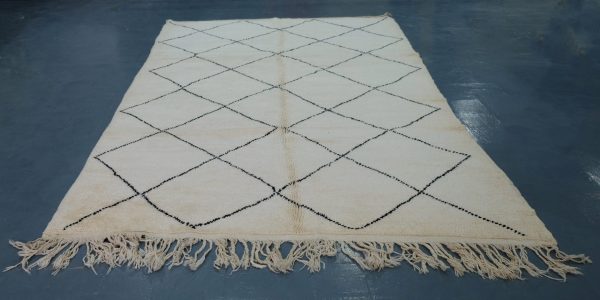 Large Beni ourain rug, 11.87ft x7.21 ft, Art Deco Rug, Wool Moroccan rug, Vintage Beni Ourain rug, Handmade Berber Rug