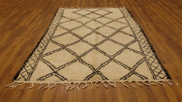 Authentic Beni ourain rug, 10.49 ft x 5.9 ft, Art Deco Rug, Wool Moroccan rug, Vintage Beni Ourain rug, Handmade Berber Rug, Beniourain