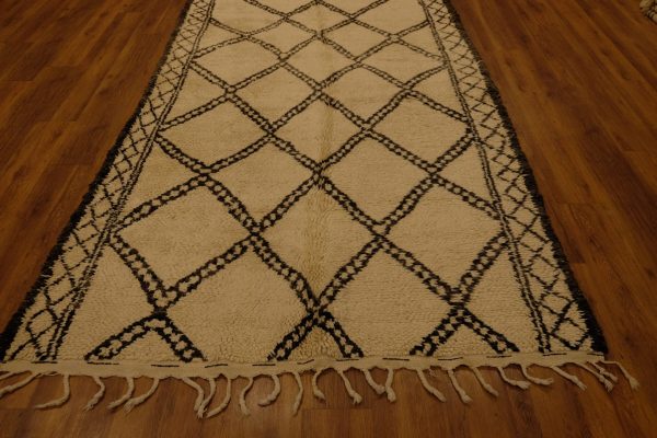 Authentic Beni ourain rug, 10.49 ft x 5.9 ft, Art Deco Rug, Wool Moroccan rug, Vintage Beni Ourain rug, Handmade Berber Rug, Beniourain