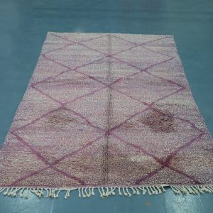 Purple moroccan rug 8.36 ft x 4.52 ft, Art Deco Rug, Wool Moroccan rug, Handmade Berber Rug, Beni Ourain Berber Rug from Morocco