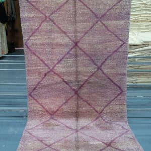 Purple moroccan rug 8.36 ft x 4.52 ft, Art Deco Rug, Wool Moroccan rug, Handmade Berber Rug, Beni Ourain Berber Rug from Morocco