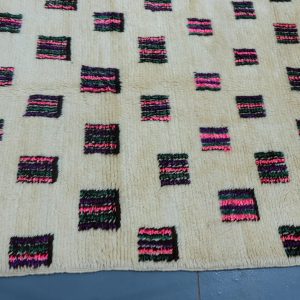 Large Moroccan area rug 11.90 ft x 4.65 ft , Art Deco Rug, Wool Moroccan rug, Handmade Berber Rug, Geometric Berber Rug from Morocco