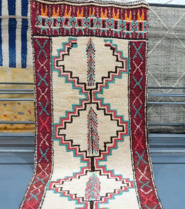 Geometric Beni Azilal rug 9.41 ft x 4.13 ft , Art Deco Rug, Wool Moroccan rug, , Handmade Berber Rug, Berber Rug from Morocco