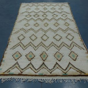 Vintage Geometric Beni ourain rug 10.17 ft x 4.19 ft , Authentic Moroccan rug, Berber carpet, Handmade rug, Beni ourain style