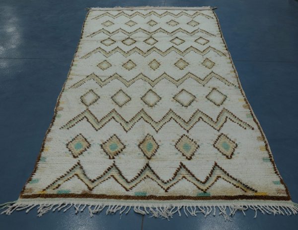 Vintage Geometric Beni ourain rug 10.17 ft x 4.19 ft , Authentic Moroccan rug, Berber carpet, Handmade rug, Beni ourain style