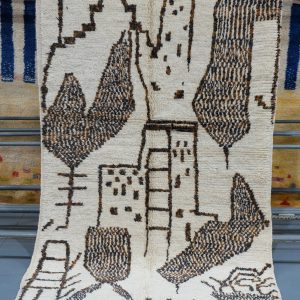 100% Wool area rugs moroccan 8.03 ft x 4.59 ft Handmade Geometric Azial Rug -Mmodern design -Art Deco Rug ,Handmade Berber Rug