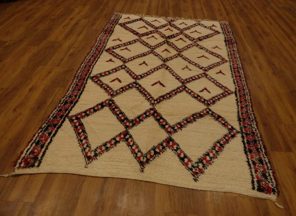 Authentic Beni ourain rug, 9.67 x 5.77 ft, Art Deco Rug, Moroccan rug, Vintage Beni Ourain rug, Handmade Berber Rug, Beniourain