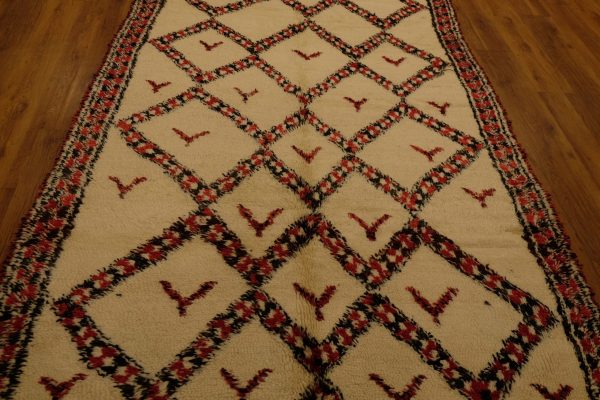 Authentic Beni ourain rug, 9.67 x 5.77 ft, Art Deco Rug, Moroccan rug, Vintage Beni Ourain rug, Handmade Berber Rug, Beniourain