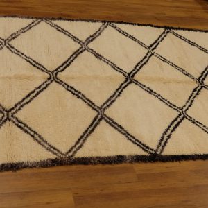 Authentic art deco Beni Ourain rug 10.2x5.77 ft