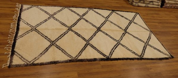 Authentic art deco Beni Ourain rug 10.2x5.77 ft