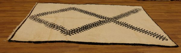 Authentic Beni ourain rug, 9 ft x 5.7 ft, Art Deco Rug, Wool Moroccan rug, Vintage Beni Ourain rug, Handmade Berber Rug, Beniourain