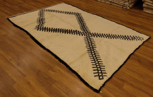 Authentic Beni ourain rug, 9 ft x 5.7 ft, Art Deco Rug, Wool Moroccan rug, Vintage Beni Ourain rug, Handmade Berber Rug, Beniourain