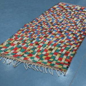 Moroccan rug square patterns : Handmade rug 9.28 ft x 4.06 ft, Moroccan carpets  - Multicolored patterns