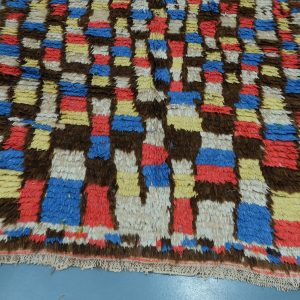 Moroccan rug square patterns : Handmade rug 9.28 ft x 4.06 ft, Moroccan carpets  - Multicolored patterns