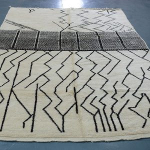 Handmade Geometric Mrirt Rug - 9.67 ft x 6,65ft  Traditional Rug Beni-Mrirt modern design -Art Deco Rug ,Handmade Berber Rug