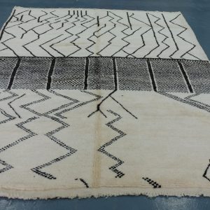 Handmade Geometric Mrirt Rug - 9.67 ft x 6,65ft  Traditional Rug Beni-Mrirt modern design -Art Deco Rug ,Handmade Berber Rug