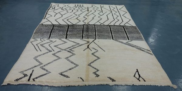 Handmade Geometric Mrirt Rug - 9.67 ft x 6,65ft  Traditional Rug Beni-Mrirt modern design -Art Deco Rug ,Handmade Berber Rug