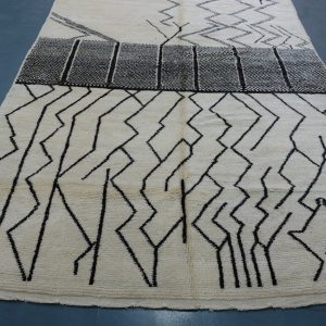 Handmade Geometric Mrirt Rug - 9.67 ft x 6,65ft  Traditional Rug Beni-Mrirt modern design -Art Deco Rug ,Handmade Berber Rug