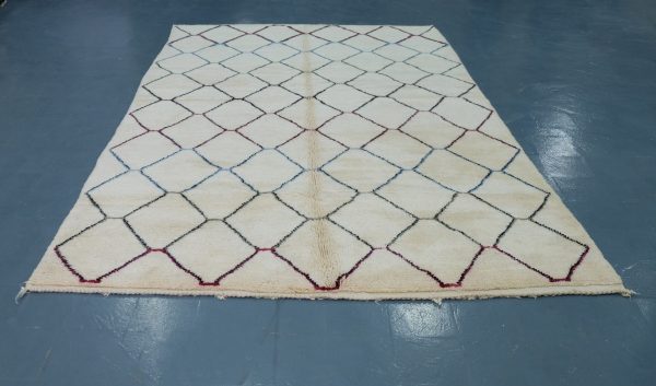 Large Colored Beni Mrirt rug, 10 ft x 6.39ft ft, Art Deco Rug, Wool Moroccan rug, , Handmade Berber Rug, Geometric Berber Rug from Morocco