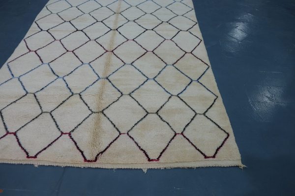 Large Colored Beni Mrirt rug, 10 ft x 6.39ft ft, Art Deco Rug, Wool Moroccan rug, , Handmade Berber Rug, Geometric Berber Rug from Morocco