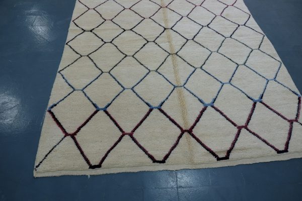 Large Colored Beni Mrirt rug, 10 ft x 6.39ft ft, Art Deco Rug, Wool Moroccan rug, , Handmade Berber Rug, Geometric Berber Rug from Morocco