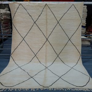 Large authentic Beni ourain rug, 9.84ft x 7.31 ft, Art Deco Rug, Wool Moroccan rug, Vintage Beni Ourain rug, Handmade Berber Rug, Beniourain