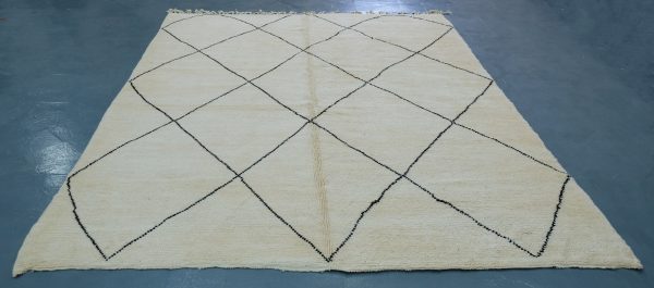 Large authentic Beni ourain rug, 9.84ft x 7.31 ft, Art Deco Rug, Wool Moroccan rug, Vintage Beni Ourain rug, Handmade Berber Rug, Beniourain