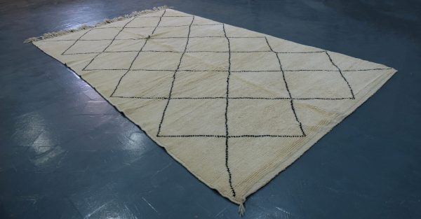 Large Beni ourain rug, 11.87ft x7.21 ft, Art Deco Rug, Wool Moroccan rug, Vintage Beni Ourain rug, Handmade Berber Rug