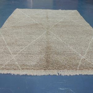 Brown Moroccan rug, 7.34 ft x 5.83 ft , Art Deco Rug, Wool Moroccan rug, Handmade Berber Rug, Beni ourain Rug from Morocco