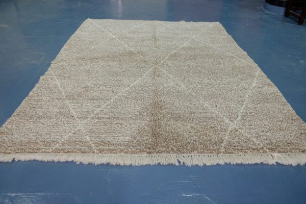 Brown Moroccan rug, 7.34 ft x 5.83 ft , Art Deco Rug, Wool Moroccan rug, Handmade Berber Rug, Beni ourain Rug from Morocco