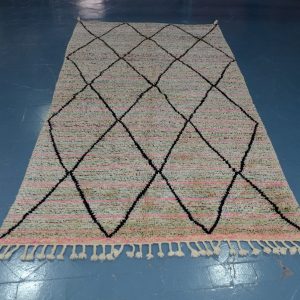 Artistique Beni Ourain rug 8.69 ft x 4.78 ft , Art Deco Rug, Wool Moroccan rug, Handmade Berber Rug from Morocco