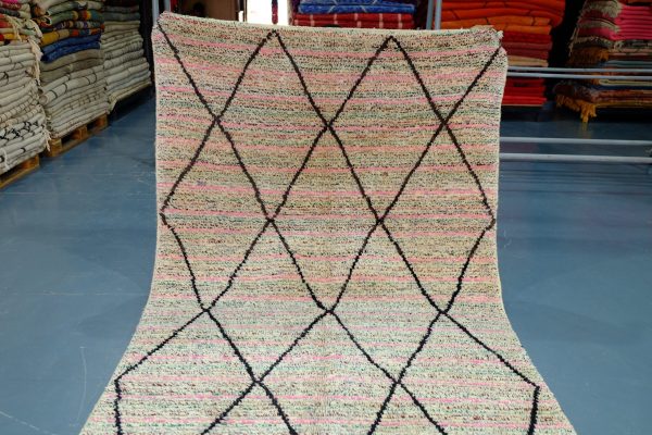 Artistique Beni Ourain rug 8.69 ft x 4.78 ft , Art Deco Rug, Wool Moroccan rug, Handmade Berber Rug from Morocco