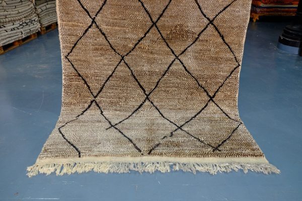 Wool Brown Beni Ourain rug, 7.87 ft x 5.01 ft , Art Deco Rug, Wool Moroccan rug, , Handmade Berber Rug, Beni Berber Rug from Morocco