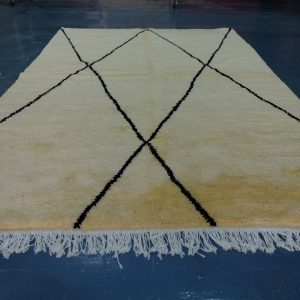 Handmade Beni ourain rug, 7.97 ft x 4.92 ft , Art Deco Rug, Wool Moroccan rug, Handmade Berber Rug, Geometric Berber Rug from Morocco