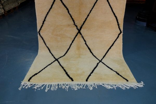 Handmade beni ourain rug 7.64 ft x 4.75 ft , Art Deco Rug, Wool Moroccan rug, Handmade Berber Rug from Morocco