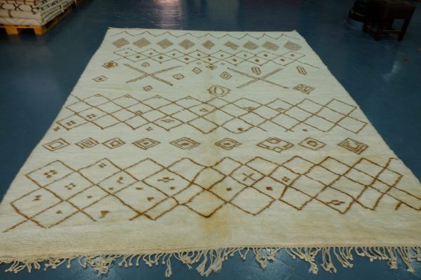 Handmade Geometric Azilal Rug - 11.48 ft x 8.85 ft  Traditional Rug Beni-Azilal modern design -Art Deco Rug