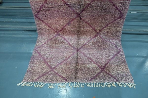 Purple moroccan rug 8.36 ft x 4.52 ft, Art Deco Rug, Wool Moroccan rug, Handmade Berber Rug, Beni Ourain Berber Rug from Morocco