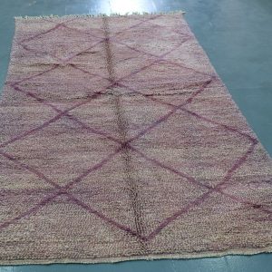 Purple moroccan rug 8.36 ft x 4.52 ft, Art Deco Rug, Wool Moroccan rug, Handmade Berber Rug, Beni Ourain Berber Rug from Morocco