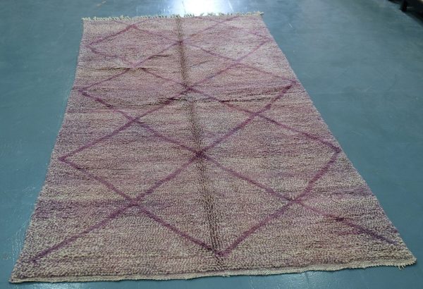 Purple moroccan rug 8.36 ft x 4.52 ft, Art Deco Rug, Wool Moroccan rug, Handmade Berber Rug, Beni Ourain Berber Rug from Morocco