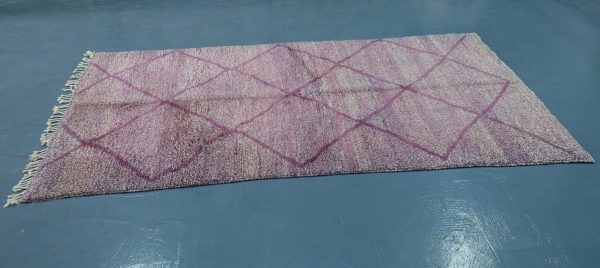 Purple moroccan rug 8.36 ft x 4.52 ft, Art Deco Rug, Wool Moroccan rug, Handmade Berber Rug, Beni Ourain Berber Rug from Morocco