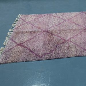 Purple moroccan rug 8.36 ft x 4.52 ft, Art Deco Rug, Wool Moroccan rug, Handmade Berber Rug, Beni Ourain Berber Rug from Morocco