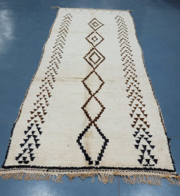 Beni ourain rug 10.76 ft x 3.9 ft , Handknotted Rug, Berber Rug, Wool Morocco Rug, Beni ourain style