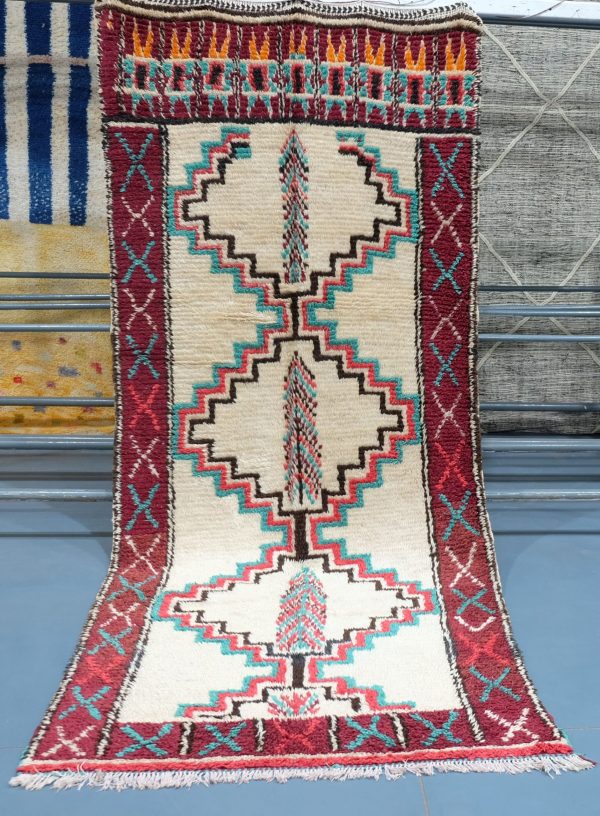 Geometric Beni Azilal rug 9.41 ft x 4.13 ft , Art Deco Rug, Wool Moroccan rug, , Handmade Berber Rug, Berber Rug from Morocco