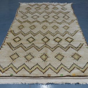 Vintage Geometric Beni ourain rug 10.17 ft x 4.19 ft , Authentic Moroccan rug, Berber carpet, Handmade rug, Beni ourain style