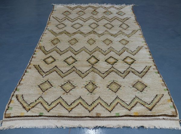 Vintage Geometric Beni ourain rug 10.17 ft x 4.19 ft , Authentic Moroccan rug, Berber carpet, Handmade rug, Beni ourain style