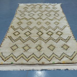 Vintage Geometric Beni ourain rug 10.17 ft x 4.19 ft , Authentic Moroccan rug, Berber carpet, Handmade rug, Beni ourain style