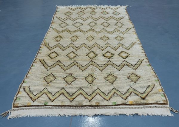 Vintage Geometric Beni ourain rug 10.17 ft x 4.19 ft , Authentic Moroccan rug, Berber carpet, Handmade rug, Beni ourain style