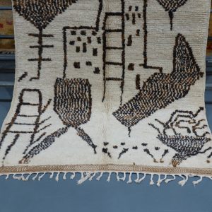100% Wool area rugs moroccan 8.03 ft x 4.59 ft Handmade Geometric Azial Rug -Mmodern design -Art Deco Rug ,Handmade Berber Rug